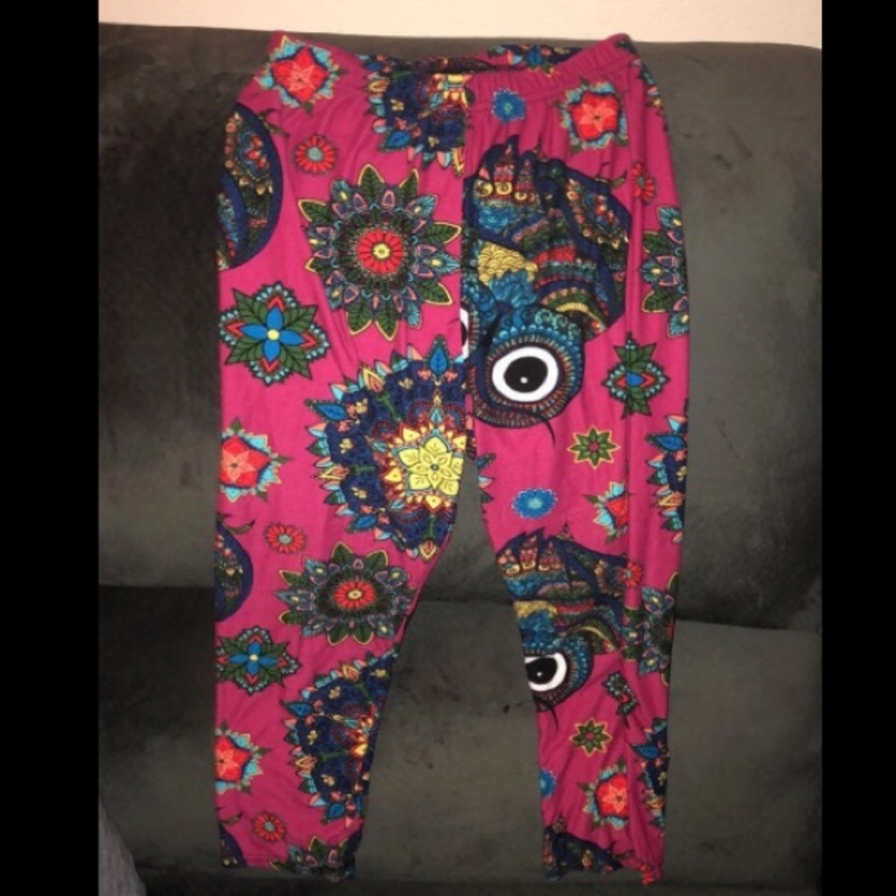 Cropped leggings pink owls